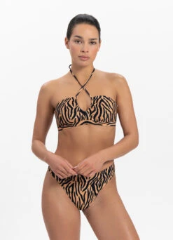 BEACHLIFE Soft Zebra Plunge Bikinitop