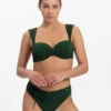 BEACHLIFE Green Embroidery Bandeau Bikinitop -Beachlife Verkäufe 118 717 202 717 2