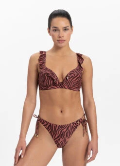BEACHLIFE Zebra Ruffle Bikinitop