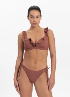 BEACHLIFE Rouge Shimmer Ruffle Bikinitop