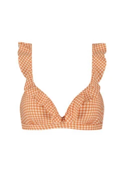 BEACHLIFE Pied De Poule Ruffle Bikinitop -Beachlife Verkäufe 125 176 front