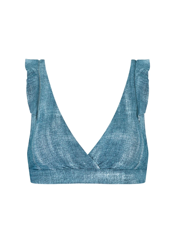 BEACHLIFE Denim Ruches Bikinitop 6 BEACHLIFE Denim Ruches Bikinitop – Bild 4