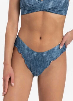 BEACHLIFE Denim Ruches Bikinibroekje