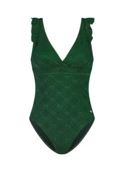 BEACHLIFE Green Embroidery Ruches Badpak -Beachlife Verkäufe 301 717 front