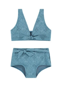 BEACHLIFE Blue Embroidery Meisjes Strik Bikiniset