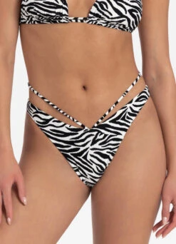 BEACHLIFE Wild Zebra V-detail Bikinibroekje -Beachlife Verkäufe monica broekje zebra uitsnede