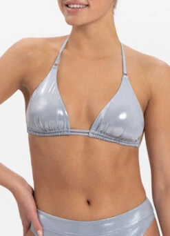 BEACHLIFE Metallic Silver Triangel Bikinitop -Beachlife Verkäufe monica top zilver uitsnede